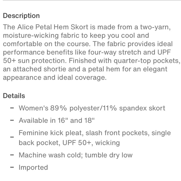 NWT Peter Millar Tennis Skort Skirt Navy size XL - Picture 4 of 10